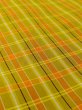 Photo8: N0123H Vintage Japanese women  Grayish Yellow KOMON dyed / Silk. Plaid Checks   (Grade B) (8)