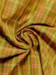 Photo10: N0123H Vintage Japanese women  Grayish Yellow KOMON dyed / Silk. Plaid Checks   (Grade B) (10)