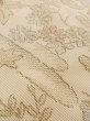 Photo9: N0123K Vintage Japanese women Light Grayish Beige TSUMUGI pongee / Silk. Peony,   (Grade C) (9)