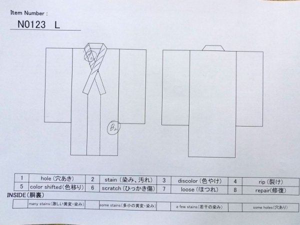 Photo12: N0123L Vintage Japanese women  Grayish Multi Color TSUMUGI pongee / Silk. Iris,   (Grade C) (12)