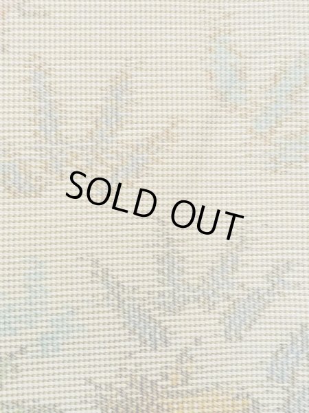 Photo6: N0123M Vintage Japanese women  Grayish Green TSUMUGI pongee / Silk. Flower,   (Grade C) (6)