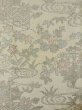 Photo3: N0123O Used Japanese women Pale Grayish Green TSUMUGI pongee / Silk. Flower,   (Grade C) (3)