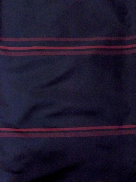 Photo4: N0123P Vintage Japanese women   Black TSUMUGI pongee / Synthetic. Line   (Grade C) (4)