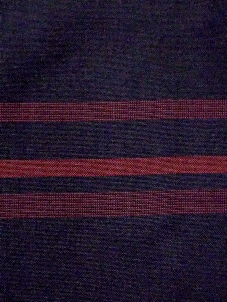 Photo5: N0123P Vintage Japanese women   Black TSUMUGI pongee / Synthetic. Line   (Grade C) (5)