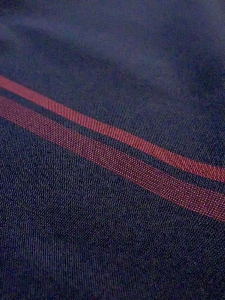 Photo7: N0123P Vintage Japanese women   Black TSUMUGI pongee / Synthetic. Line   (Grade C) (7)