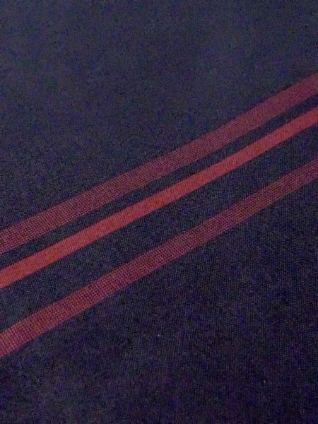 Photo8: N0123P Vintage Japanese women   Black TSUMUGI pongee / Synthetic. Line   (Grade C) (8)