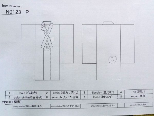 Photo11: N0123P Vintage Japanese women   Black TSUMUGI pongee / Synthetic. Line   (Grade C) (11)