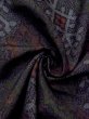 Photo9: N0123Q Vintage Japanese women  Dark Gray TSUMUGI pongee / Silk. Abstract pattern   (Grade C) (9)