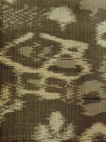 Photo6: N0123R Vintage Japanese women   Olive TSUMUGI pongee / Silk. House,   (Grade C) (6)