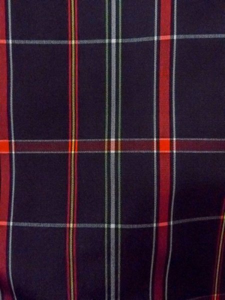 Photo6: Mint N0123S Vintage Japanese women   Black TSUMUGI pongee / Synthetic. Plaid Checks   (Grade A) (6)