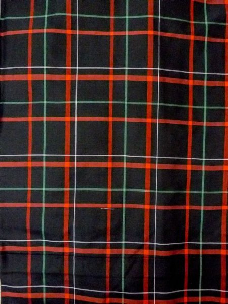 Photo3: Mint N0123T Vintage Japanese women   Black TSUMUGI pongee / Silk. Plaid Checks   (Grade A) (3)