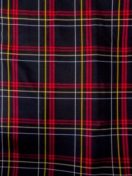Photo4: Mint N0123U Vintage Japanese women   Black TSUMUGI pongee / Silk. Plaid Checks   (Grade A) (4)