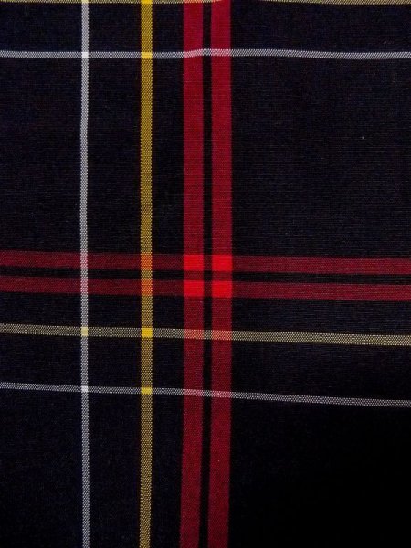 Photo6: Mint N0123U Vintage Japanese women   Black TSUMUGI pongee / Silk. Plaid Checks   (Grade A) (6)