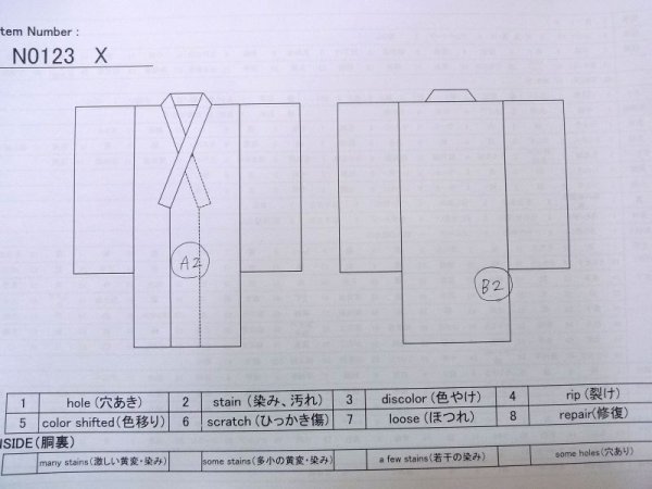 Photo11: N0123X Vintage Japanese women   Orange TSUMUGI pongee / Silk. Plaid Checks   (Grade B) (11)