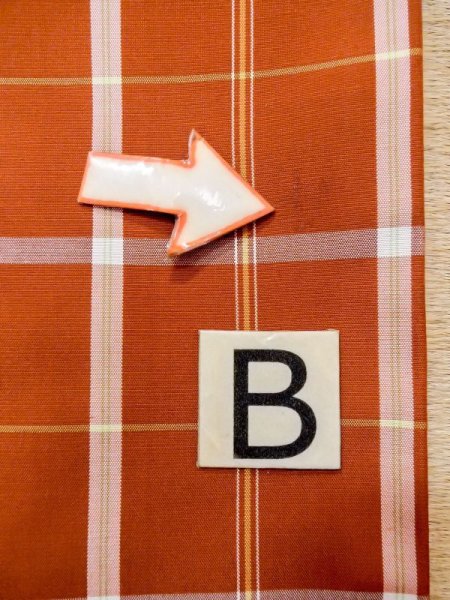 Photo13: N0123X Vintage Japanese women   Orange TSUMUGI pongee / Silk. Plaid Checks   (Grade B) (13)