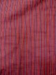 Photo3: Mint N0123Y Vintage Japanese women   Red TSUMUGI pongee / Silk. Stripes   (Grade A) (3)