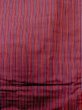 Photo4: Mint N0123Y Vintage Japanese women   Red TSUMUGI pongee / Silk. Stripes   (Grade A) (4)