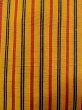 Photo5: N0123Z Vintage Japanese women   Yellow TSUMUGI pongee / Silk. Stripes   (Grade C) (5)