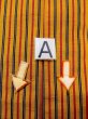 Photo12: N0123Z Vintage Japanese women   Yellow TSUMUGI pongee / Silk. Stripes   (Grade C) (12)