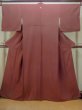 Photo1: N0124A Vintage Japanese women   Dark Red IROMUJI plain colored / Silk.    (Grade B) (1)