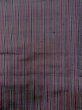 Photo4: N0124B Vintage Japanese women   Gray TSUMUGI pongee / Silk. Stripes   (Grade C) (4)