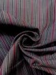 Photo10: N0124B Vintage Japanese women   Gray TSUMUGI pongee / Silk. Stripes   (Grade C) (10)