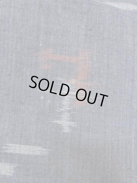 Photo6: Mint N0124C Vintage Japanese women  Dark Gray TSUMUGI pongee / Silk. Tall grass,   (Grade A) (6)