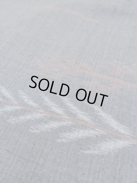 Photo8: Mint N0124C Vintage Japanese women  Dark Gray TSUMUGI pongee / Silk. Tall grass,   (Grade A) (8)