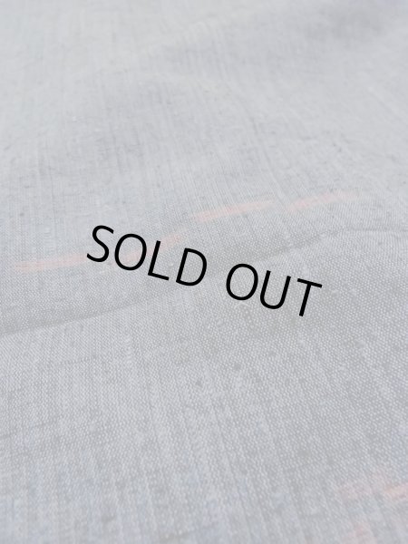 Photo10: Mint N0124C Vintage Japanese women  Dark Gray TSUMUGI pongee / Silk. Tall grass,   (Grade A) (10)