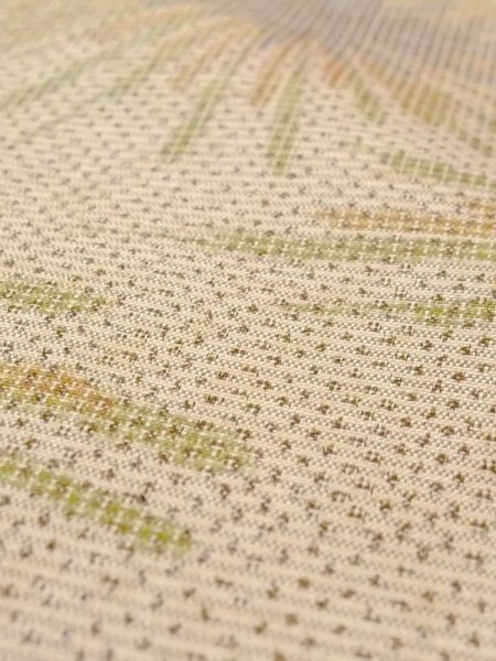 Photo8: N0130A Vintage Japanese women Pale Grayish Green HITOE unlined / Silk. Flower,   (Grade C) (8)