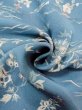 Photo11: N0130B Vintage Japanese women  Grayish Light Blue KOMON dyed / Silk. Flower,   (Grade C) (11)