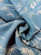 Photo12: N0130B Vintage Japanese women  Grayish Light Blue KOMON dyed / Silk. Flower,   (Grade C) (12)