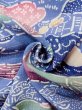 Photo12: N0130E Vintage Japanese women   Light Blue KOMON dyed / Silk. SAKURA cherry blossom,   (Grade B) (12)