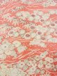 Photo5: N0130G Vintage Japanese women  Pale Coral KOMON dyed / Silk. Peony,   (Grade B) (5)