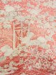 Photo7: N0130G Vintage Japanese women  Pale Coral KOMON dyed / Silk. Peony,   (Grade B) (7)