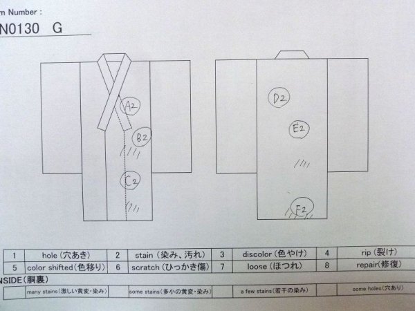 Photo13: N0130G Vintage Japanese women  Pale Coral KOMON dyed / Silk. Peony,   (Grade B) (13)