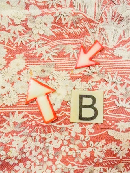 Photo15: N0130G Vintage Japanese women  Pale Coral KOMON dyed / Silk. Peony,   (Grade B) (15)