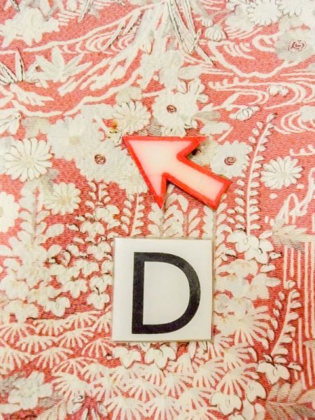 Photo17: N0130G Vintage Japanese women  Pale Coral KOMON dyed / Silk. Peony,   (Grade B) (17)