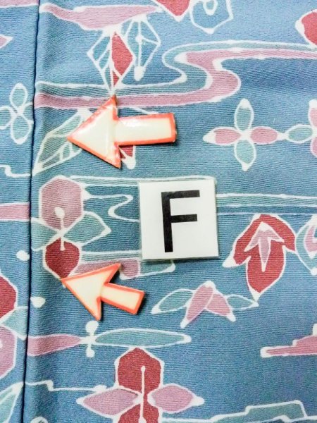 Photo19: N0130I Vintage Japanese women   Light Blue KOMON dyed / Silk. Flower,   (Grade B) (19)