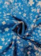 Photo11: N0130J Vintage Japanese women   Light Blue KOMON dyed / Silk. Flower,   (Grade B) (11)
