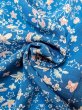 Photo12: N0130J Vintage Japanese women   Light Blue KOMON dyed / Silk. Flower,   (Grade B) (12)