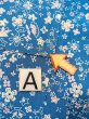 Photo14: N0130J Vintage Japanese women   Light Blue KOMON dyed / Silk. Flower,   (Grade B) (14)