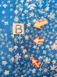 Photo15: N0130J Vintage Japanese women   Light Blue KOMON dyed / Silk. Flower,   (Grade B) (15)