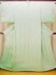 Photo1: N0130P Vintage Japanese women Pale Light Green TSUKESAGE formal / Synthetic. Haze,   (Grade C) (1)