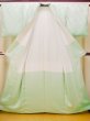 Photo2: N0130P Vintage Japanese women Pale Light Green TSUKESAGE formal / Synthetic. Haze,   (Grade C) (2)