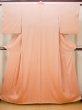 Photo1: N0130Q Vintage Japanese women Pale Grayish Coral IROMUJI plain colored / Silk.    (Grade C) (1)