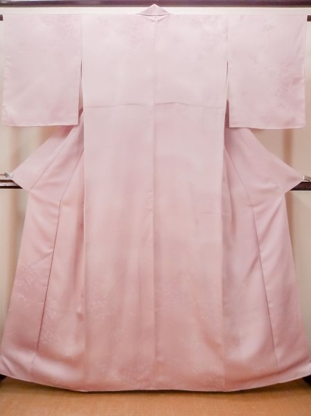 Photo1: N0130R Vintage Japanese women   Pink IROMUJI plain colored / Silk. Gradation   (Grade C) (1)