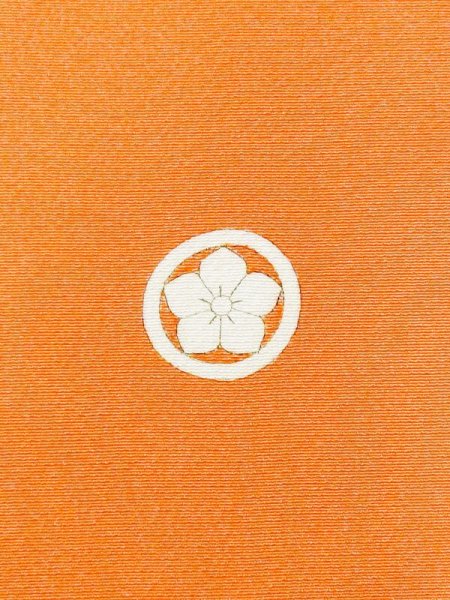 Photo3: N0130V Used Japanese women Light Vivid Coral IROMUJI plain colored / Synthetic.    (Grade C) (3)