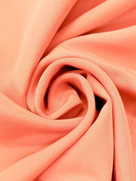 Photo11: N0130V Used Japanese women Light Vivid Coral IROMUJI plain colored / Synthetic.    (Grade C) (11)