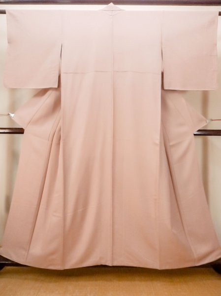 Photo1: N0130W Vintage Japanese women Pale Grayish Pink IROMUJI plain colored / Silk.    (Grade C) (1)